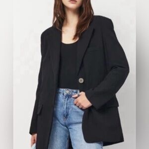 ZARA Blazer Relaxed Fit Lightweight In Black Size XS